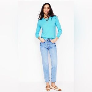 Boden Eva Cashmere Crew Neck Sweater Caribbean Blue XL